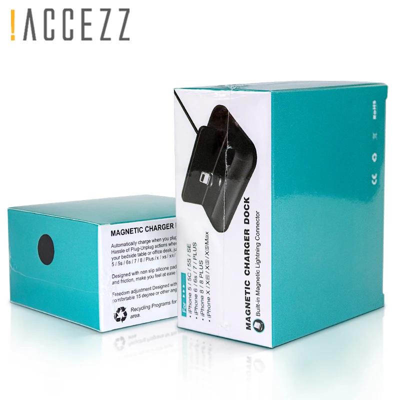 accezz magnetic charger dock micro usb 8 pin type c for iphone 8 x plus xs for samsung xiaomi huawei fast magnet charging stand free global shipping