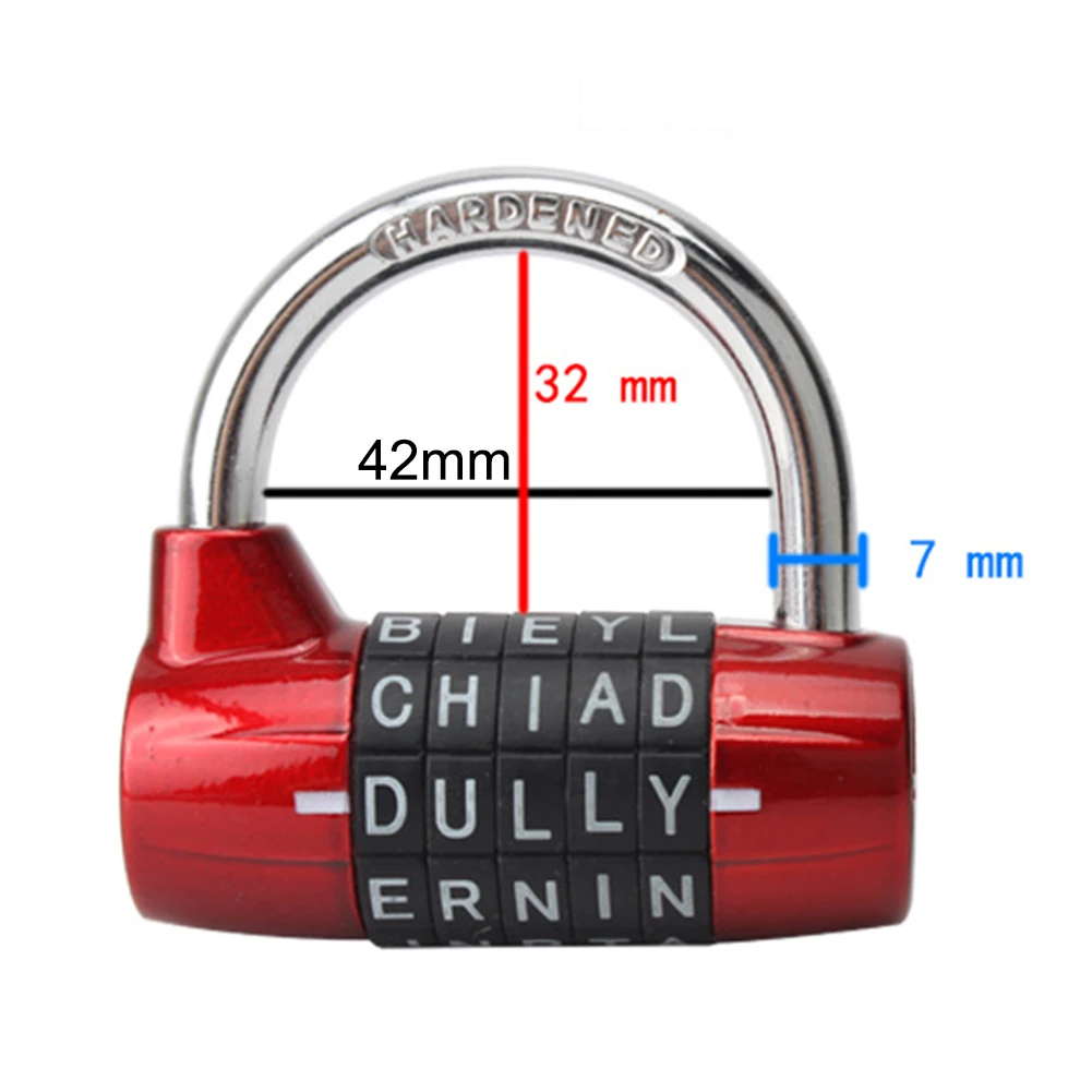 5 букв пароль Комбинированный Замок Противоугонный багажный шкаф Toolbox Padlock