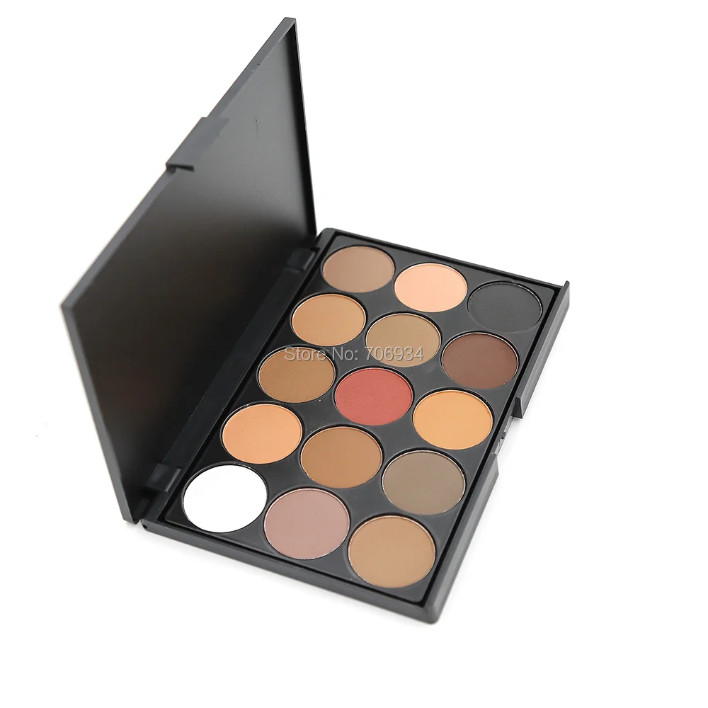 Палетка матовых теней для век 1 шт. 15 цветов шоколадных 18 г E15 02 #|chocolate eye shadow palette|matte