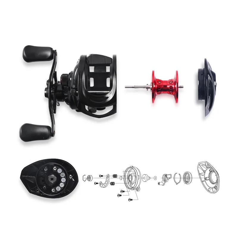 Вручение Baitcasting Рыболовная катушка правая/левая рука 9 + 1BB шариковые подшипники