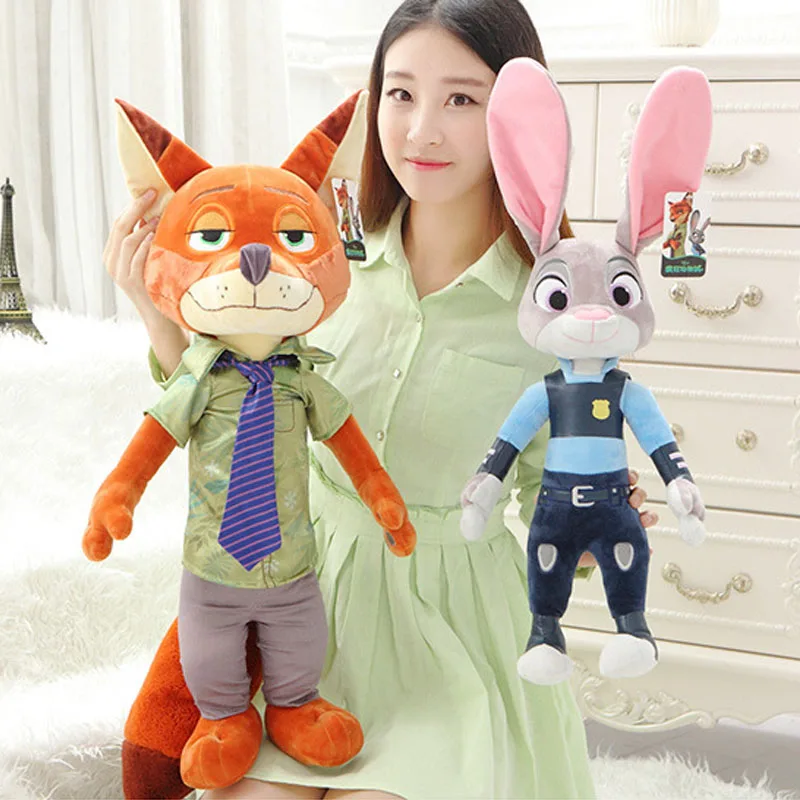 Disney Zootopia 40 см ручная кукла милый мультфильм кролик Джуди Фокс Ник плюшевые