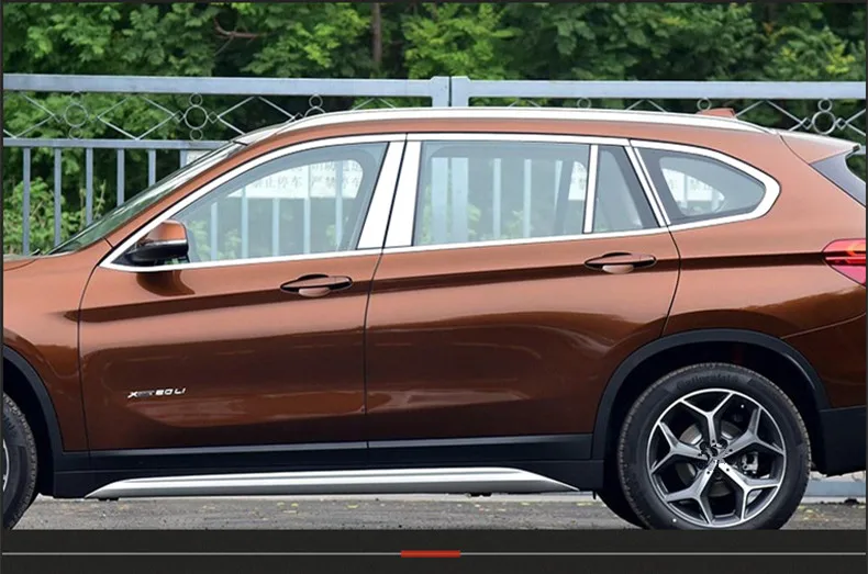 Полная отделка окна из нержавеющей стали декоративные полосы для BMW X1 2016 молдинг