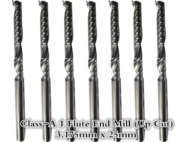 3.175мм*25мм Бесплатная доставка Фреза из карбида для ЧПУ станков по дереву Одношлифовальный фрезерный резец из тунгстена для роутера ПВХ МДФ акрил.