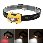 Мини светодиодный налобный фонарь, 4 режима, ходовые огни, 3 Вт, водонепроницаемый налобный фонарь для рыбалки, кемпинга, походов, с белым и красным освещением, 3AAA