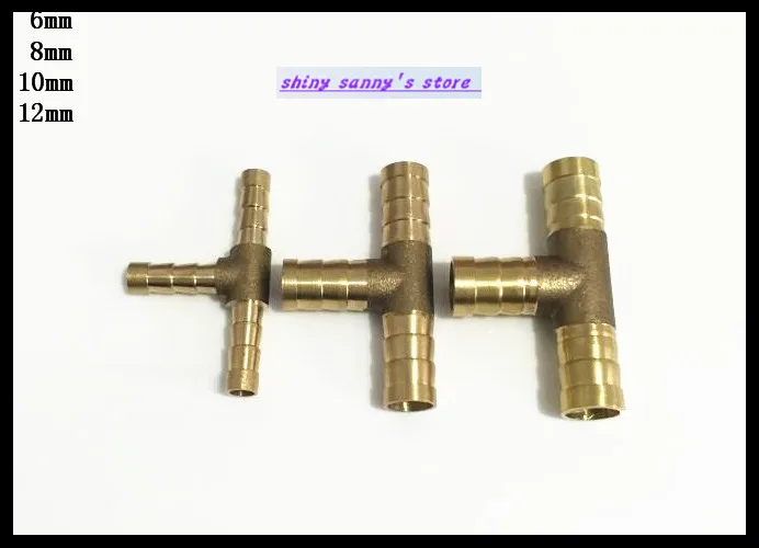 

5Pcs/Lot 3 ways 6mm BSP Tee Hose Barbed Connection Pipe Brass Coupler Adapter Brand New