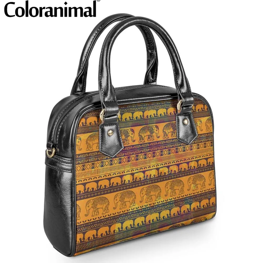 Сумка-мессенджер Coloranimal Elephant Aztec Женская повседневная на плечо с 3D принтом | Багаж