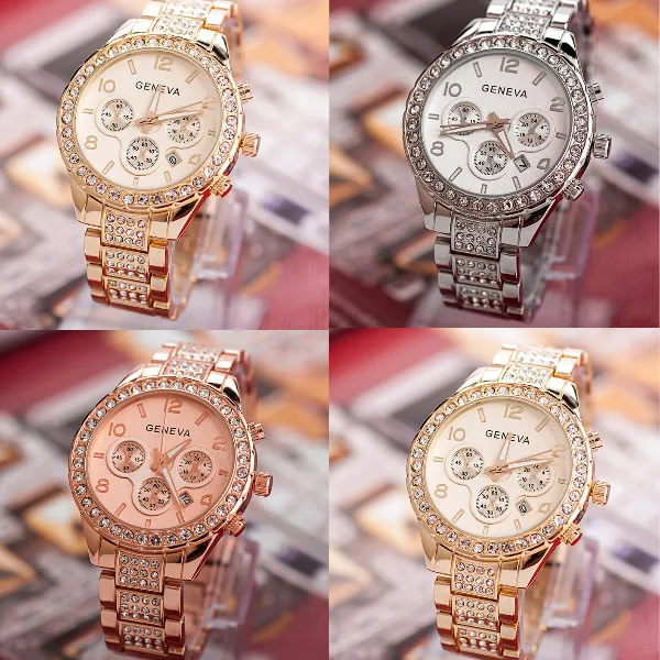 2017 новые женские часы брендовые роскошные бриллиантовые золотые Женские
