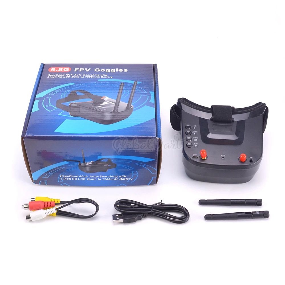 FPV 3 дюймовый дисплей 480*320 5 8G 40CH Мини очки со встроенной батареей 1200 мАч/мини DVR