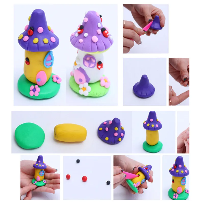 DIY 24 шт Fimo Полимерная глина для выпечки, набор для литья вручную, головоломка для моделирования, детская ручная печать Slime Slimes Lizun, забавные игрушки для детей