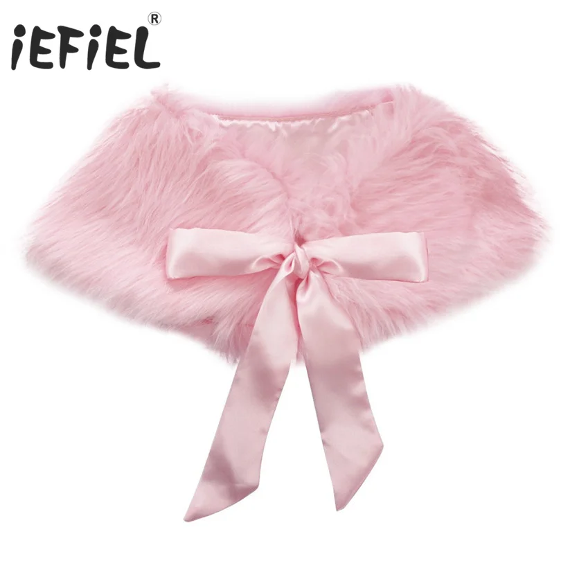 

9 Colors New 3-6Y Girls Faux Fur Bolero Shrug Jacket Cloak Princess Cape Accessories Toddler clothes outerwear baby clothing