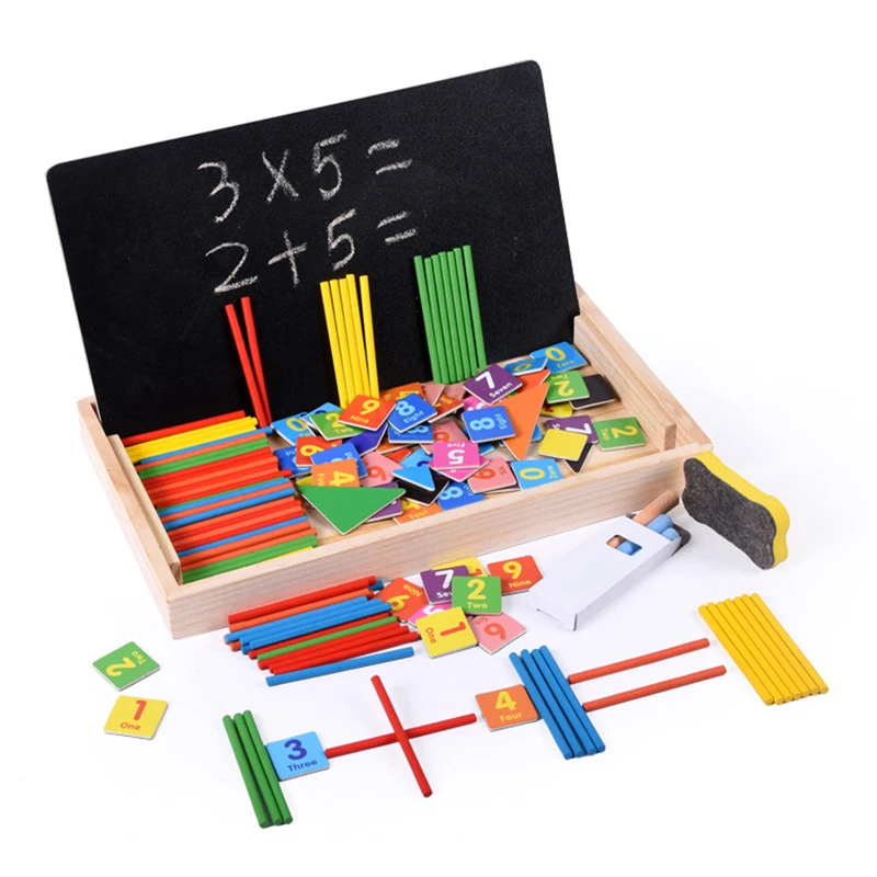 Tangram Wooden children early education with numbers computing box children's thinking Rod educational | Игрушки и хобби