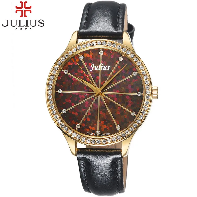 Новые женские часы платье роскошные корея лучших горный хрусталь кожа мода