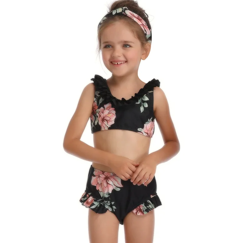 2019 Семейные комплекты купальник Mommy and Me Детская одежда для купания девочек Maillot De