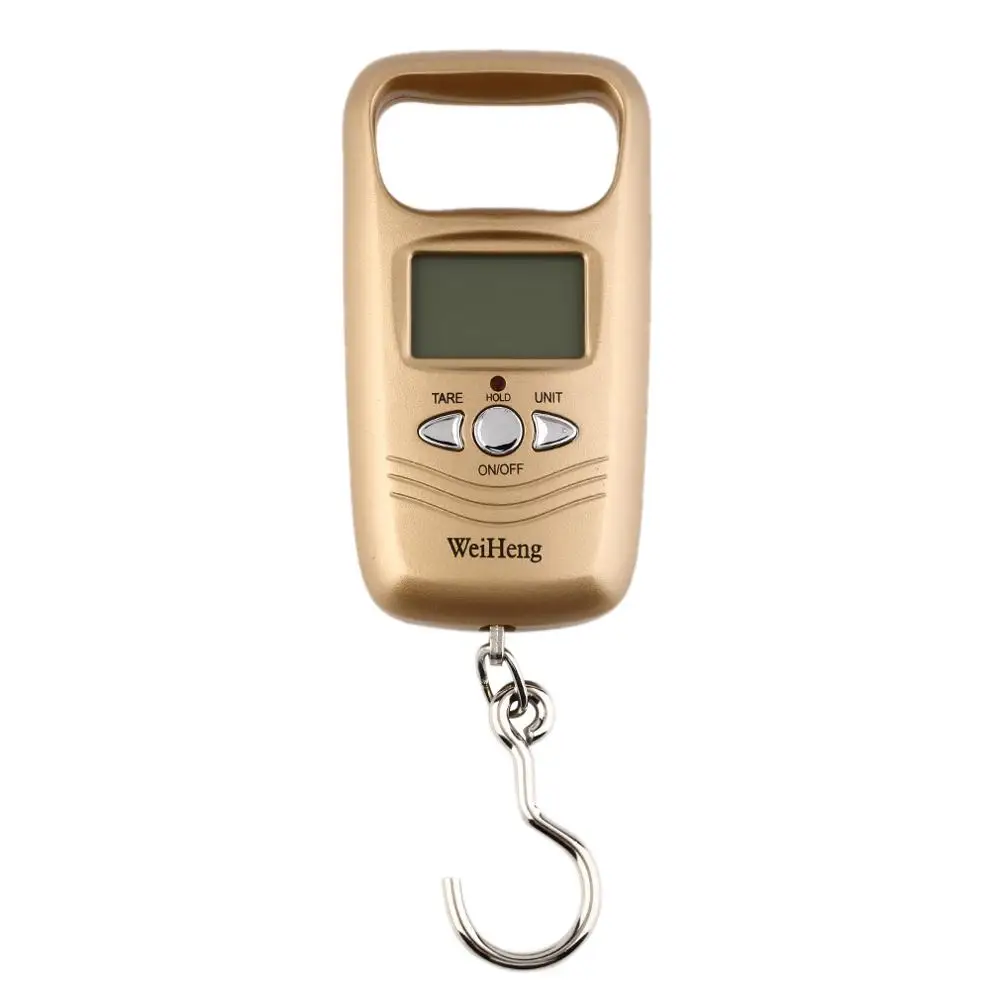 Golden Мини-весы карманные портативные 50 кг ЖК-цифровые подвесные весы для багажа вес ing рыболовные Весы с крючком электронные весы - Цвет: Golden