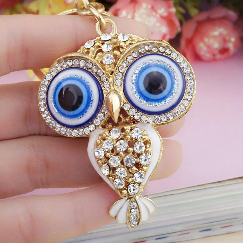 Dormon милые фарфоровые глаза Сова брелоки с кристаллами Подвеска Кошелек сумка