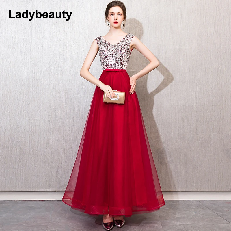 Ladybeauty 2018 сексуальное длинное вечернее платье без рукавов женское для невесты