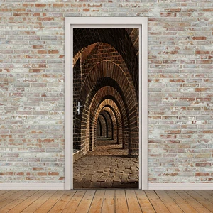 Настенные 3D-обои с подземным туннельным каналом, настенные самоклеящиеся водонепроницаемые обои для гостиной, спальни, двери, наклейки