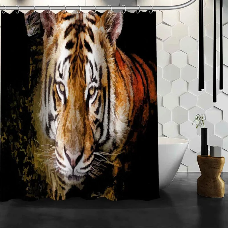 ShunQian Tiger Shower Curtain Funny For Bathroom Waterproof Polyester Fabric Eco-Friendly 2020 Bath Gift | Дом и сад