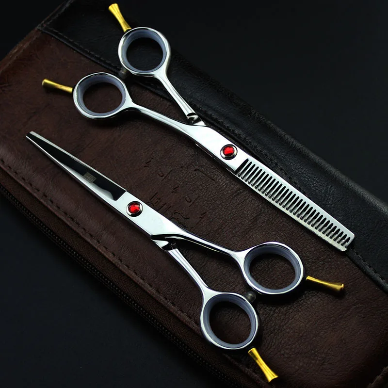 Парикмахерские ножницы 5 дюйма прямые филировочные профессиональные с двойным