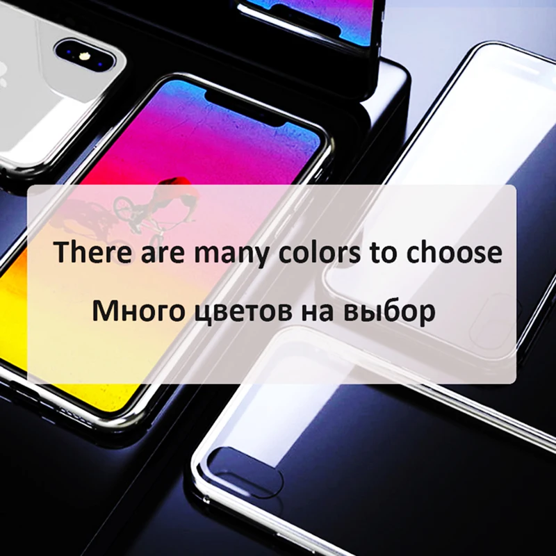 Металлический магнитный чехол для iPhone XR XS MAX X 8 Plus 7 из закаленного стекла с