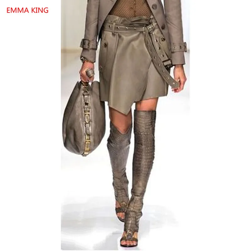 Женские летние сапоги с вырезами сзади Коллекция 2020 года модные римские сандалии