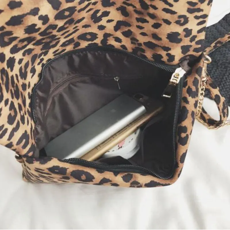 

Leopard Envelope Clutches For Women 2020 Fashion Foldable Vintage leather Chain Crossbody Bag Shoulder Handbag Female Messenger