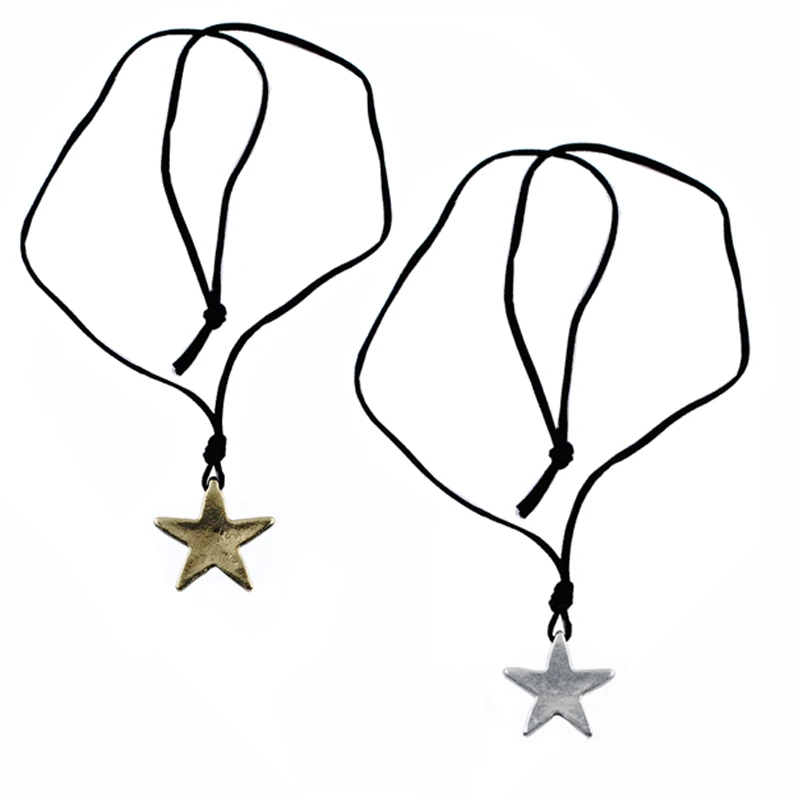 Винтажное ожерелье с подвеской в виде пятиконечной звезды старинное золото