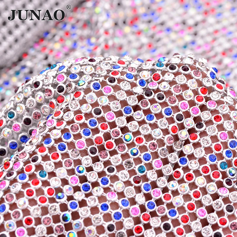 JUNAO 45*120 см блестящая прозрачная Серебряная фотоблестящая лента стеклянная