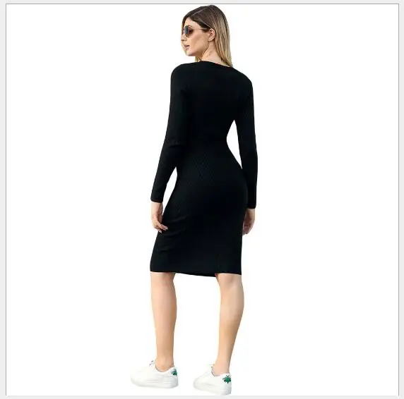 Женский свитер 2018 новый осенний длинный отрезок Slim Fit пуловер женская верхняя