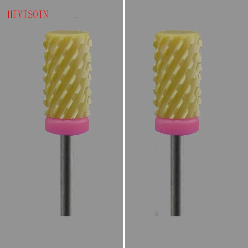 2 шт./лот желтый керамический сверло для ногтей-небольшое в виде бочонка-3XC (2088 060) |