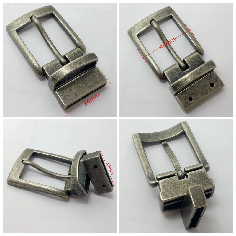 1 шт. двусторонний Мужской ремень с пряжкой в античном стиле серебристый