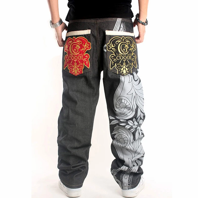 Мужские брюки хип хоп джинсы 5XL мужские чиносы с карманами принтом граффити
