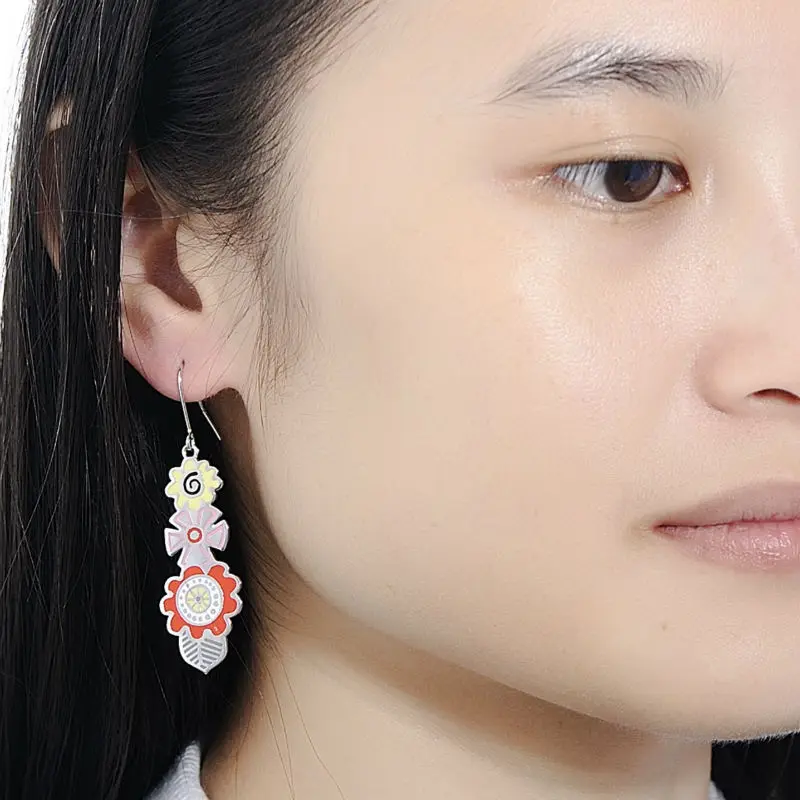 Женские серьги с красным цветком эмалью ручной работы для женщин женские модные