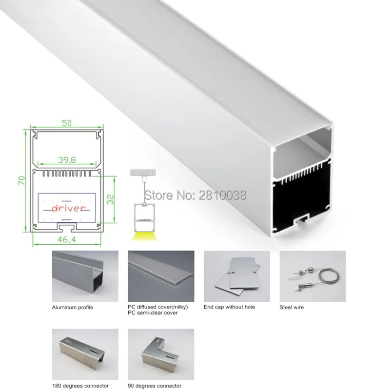 

10 X 1 M Sets/Lot linear light aluminum profile led strip light and Super deep U channel for suspension or pendant lamps