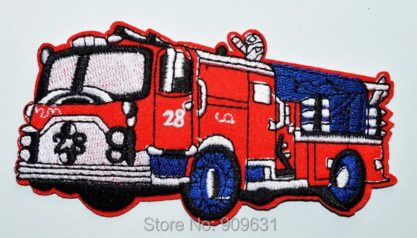 Пожарная машина спасательный пемпер красный ретро швейная аппликация Железный