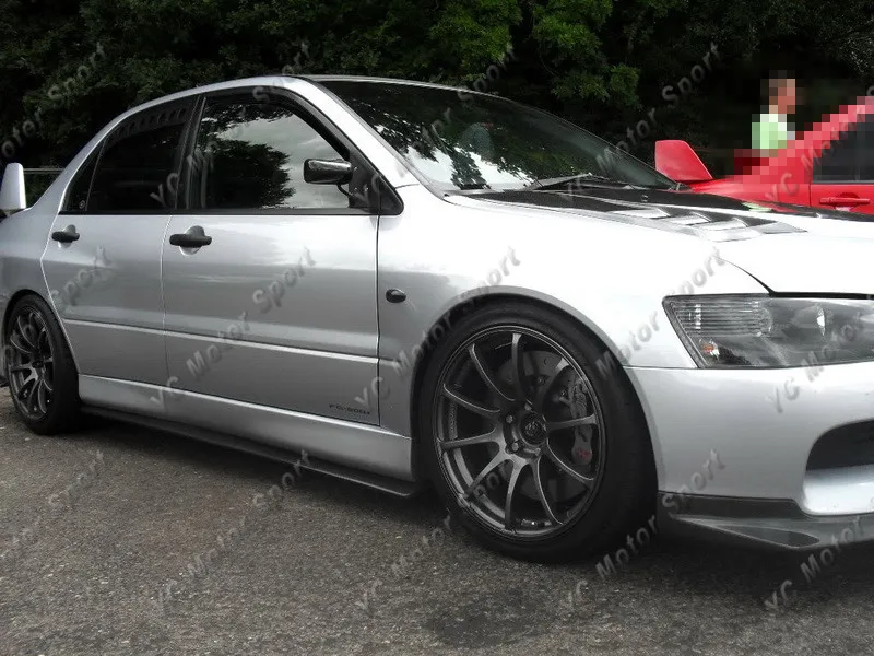 Car Accessories Carbon Fiber Damd Style Side Skirt Extension Fit For 2001-2007 Evolution 7-9 EVO 7 8 9 Underboard | Автомобили и