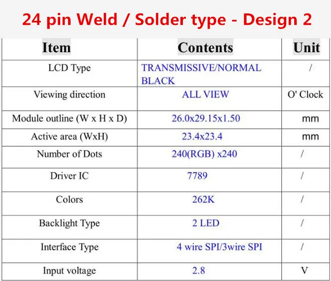 HD ips 1,3 дюймов TFT дисплей ЖК-панель экран полный угол обзора 240RGBx240 точек ST7789 3/4 провод SPI 24pin светодиодный подсветка
