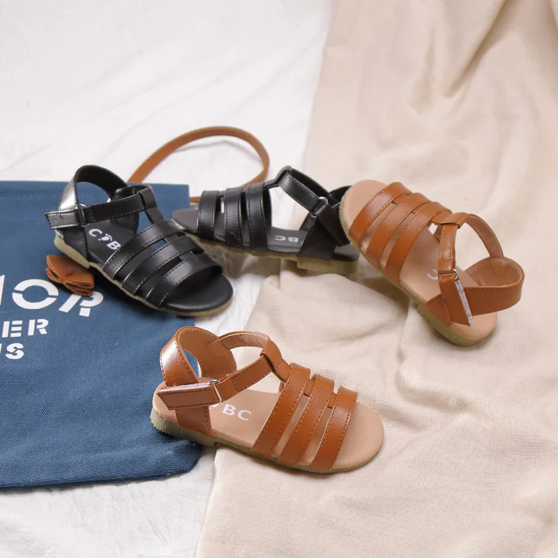 Удобная летняя повседневная обувь легкие детские сандалии с открытым носком для
