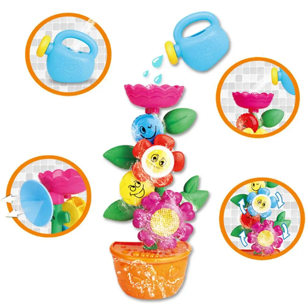 WISHTIME Baby водопад цветок Ванна игрушка комнатные растения вода станция два