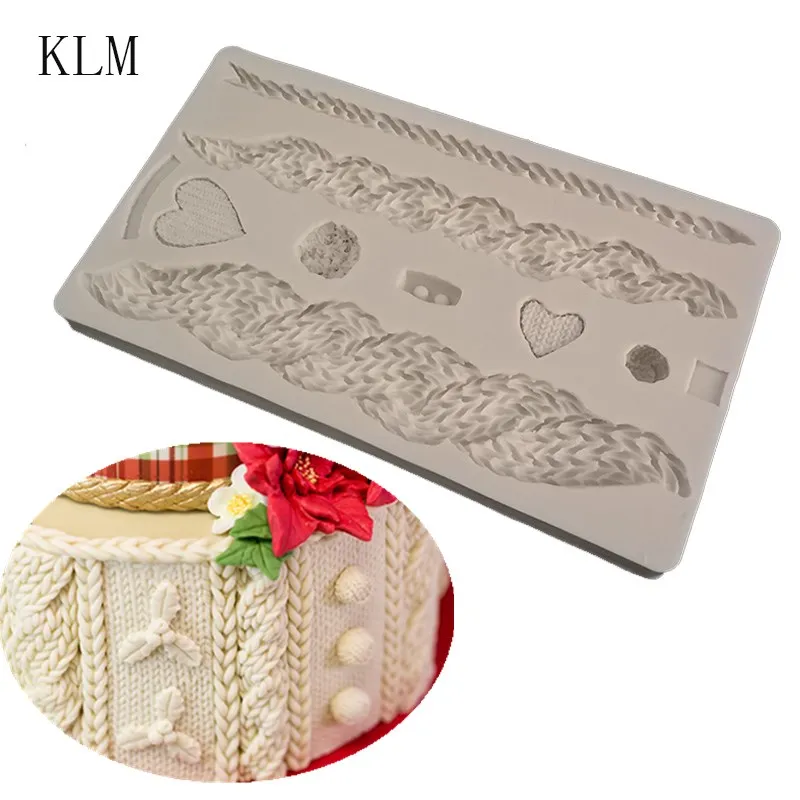 KLM-00138 Electric cable cake decoration silicone mold Knit Line Rope Chocolate Tool | Дом и сад