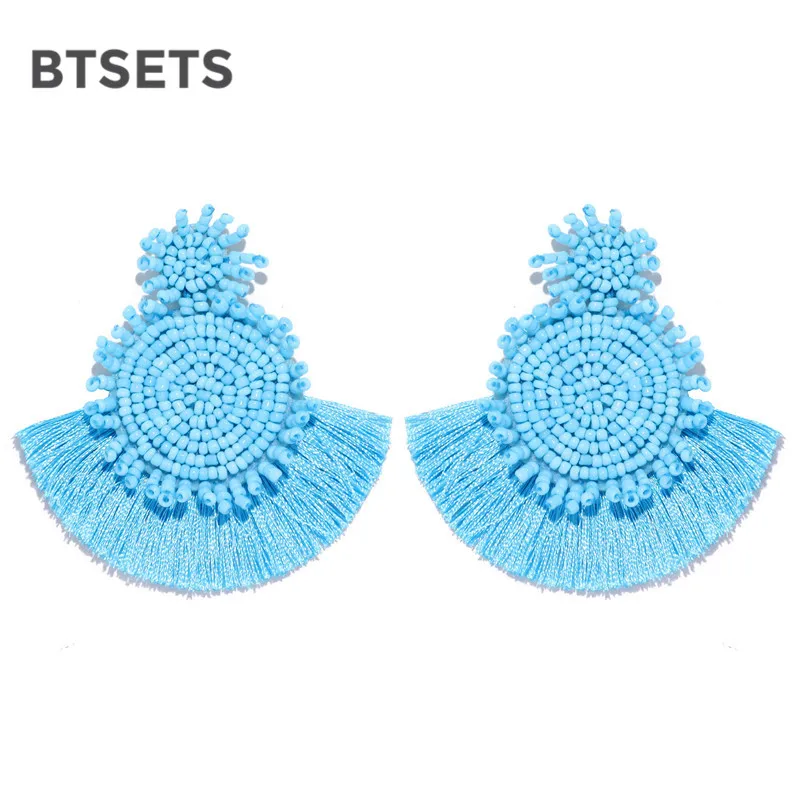 Красные серьги с кисточками для женщин богемные модные ювелирные изделия