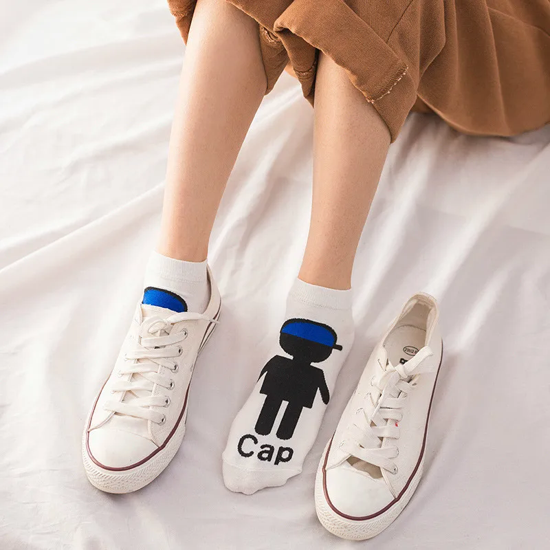 Женские короткие носки в стиле Харадзюку Calcetines Mujer Повседневные хлопковые Calzini