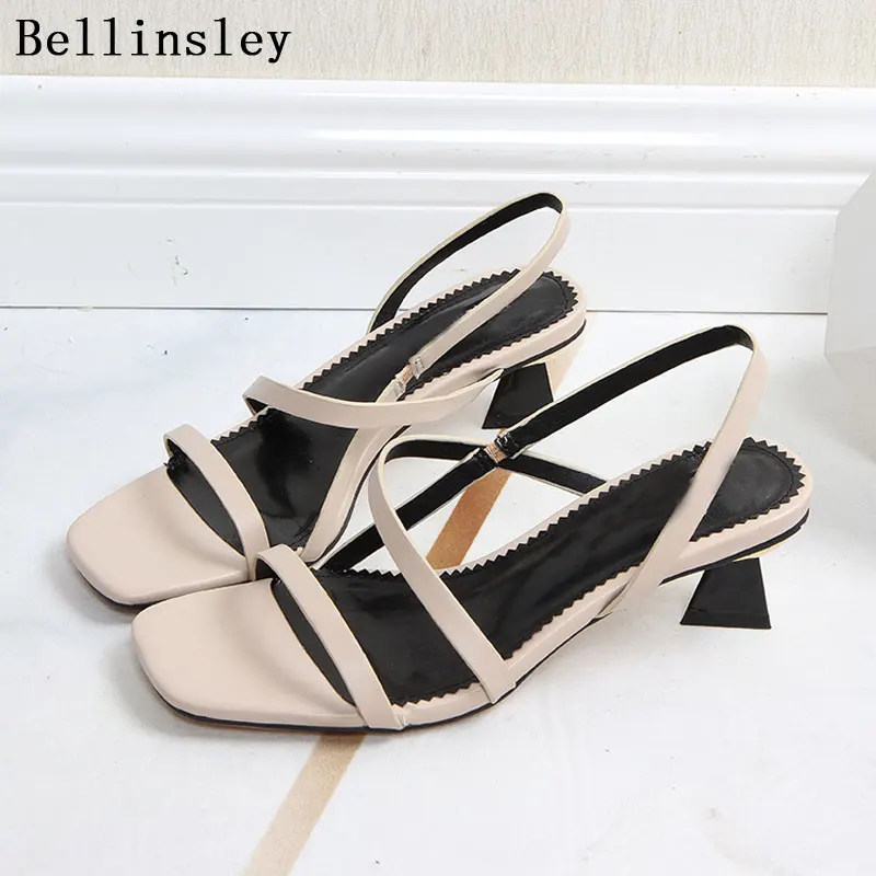 Bellinsley/Зеленые босоножки Летняя женская обувь элегантные женские с узкими