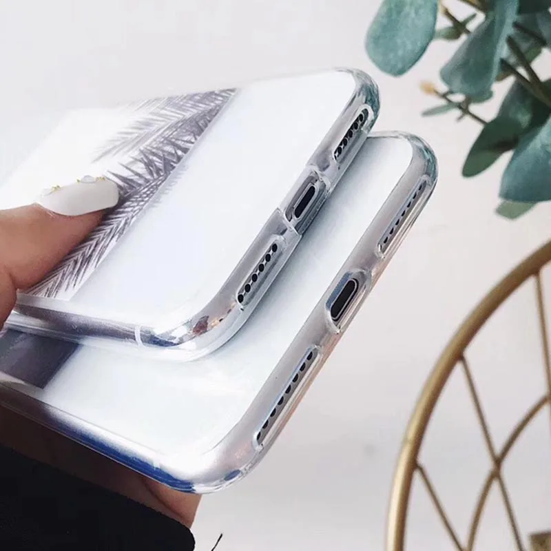 Винтажный чехол для iphone X с изображением листьев 6 6S 7 8 Plus ультра тонкий мягкий