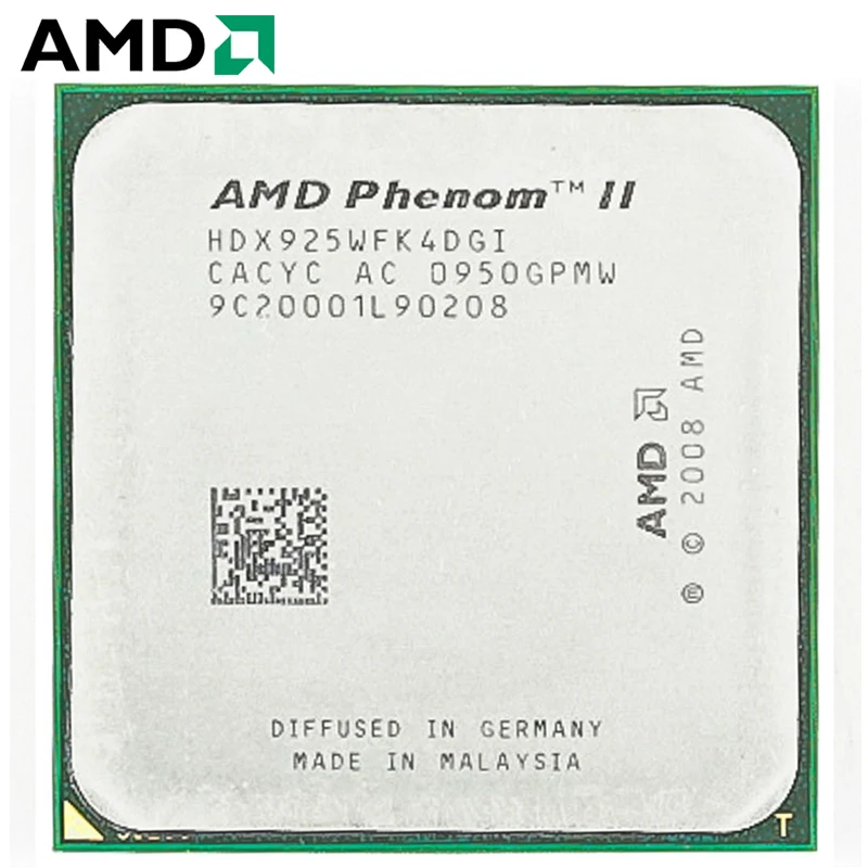 Процессор AMD Phenom II X4 925 HDX925WFK4DGI cpu Socket AM3 95W 2,8 GHz 938-pin четырехъядерный настольный процессор cpu X4 925 socket am3