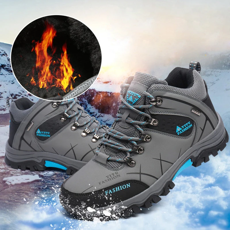 Мужская обувь для походов gomрядом зимняя теплая нескользящая из натуральной