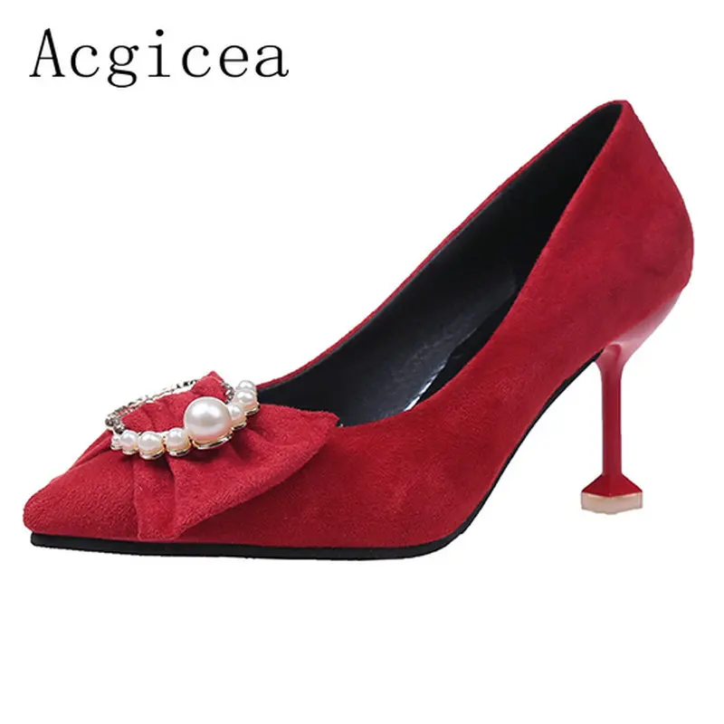 Новинка 2018 года весенне-осенние туфли-лодочки со стразами вечерние на высоком