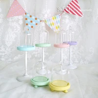 sweetgo jelly color cupcake stand mini single stand with pc dome baby birthday party favorite cake accessory decoration