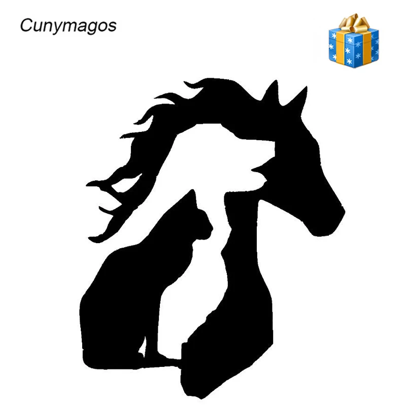 Животное любовник лошадь собака кошка виниловая наклейка на машину Забавный