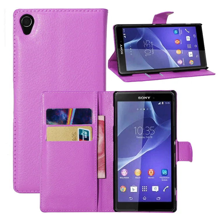 Кожаный чехол-бумажник с откидной крышкой для Sony Xperia Z2 L50 L50W D6503 D6502 D6543 кожаный